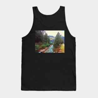Turquoise river in a forest in Switzerland Tank Top